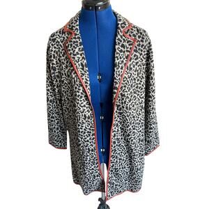 THML Anthropologie Tan & Black Cheetah Print Open Cardigan Jacket Size S Knit